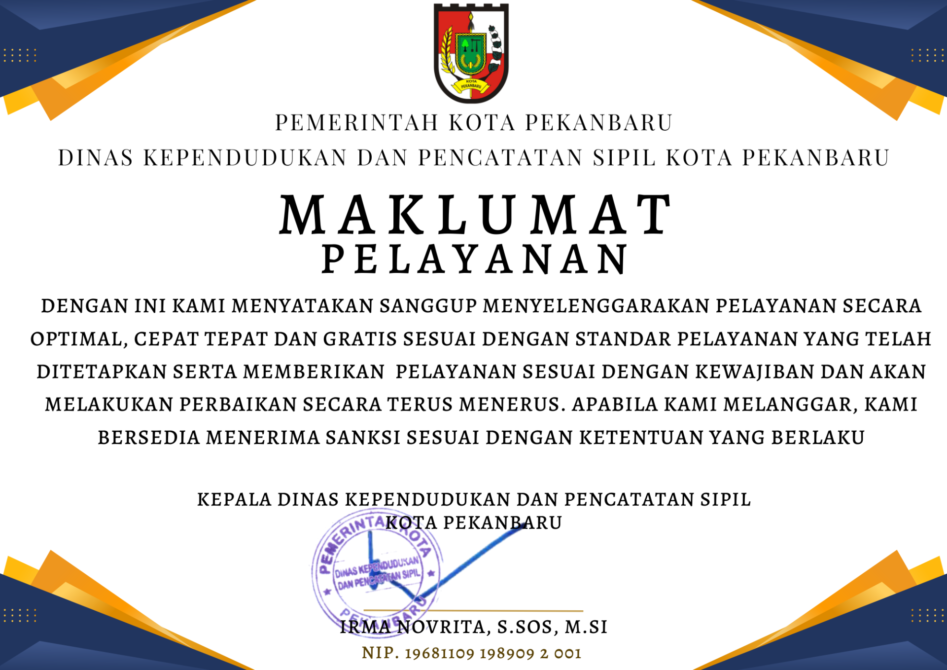 Maklumat Pelayanan